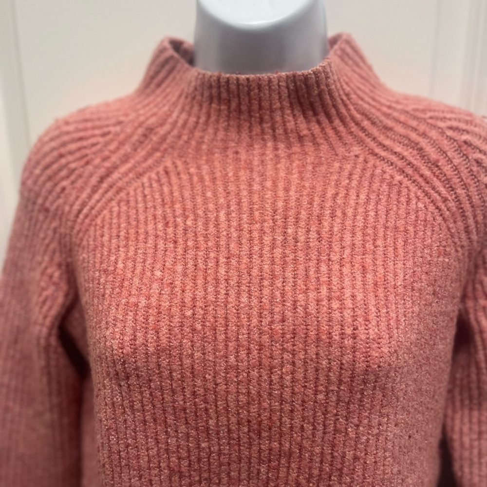 Madewell  Northfield Mock neck Sweater Heather Poinsetta Pink Size S H3339 - Picture 10 of 13